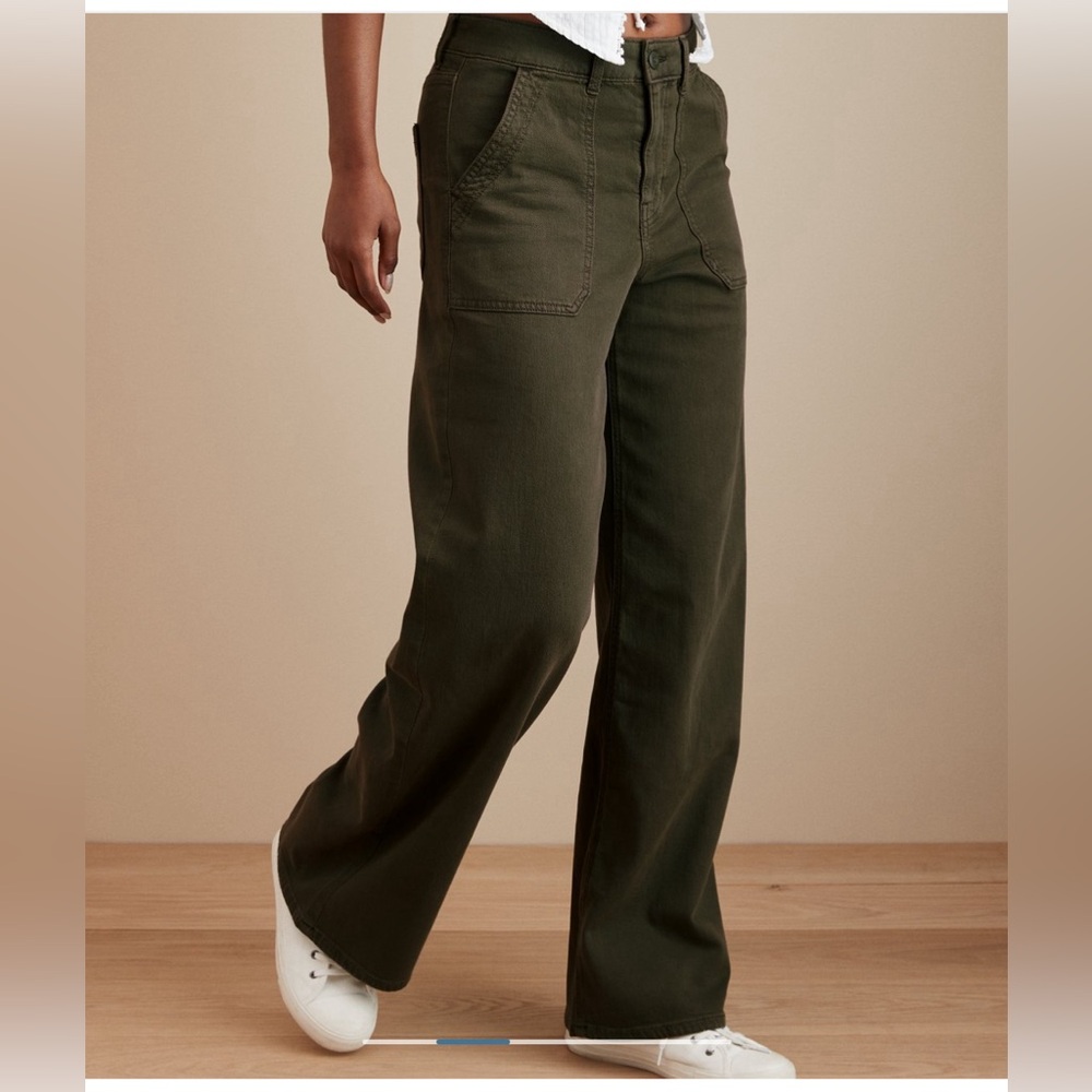AE DREAMY DRAPE stretch super high waisted baggy wide leg pant